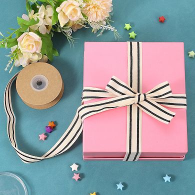 Natural Cotton Stripes Ribbon, 1-1/2 Inch x 10 Yard