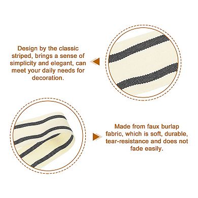 Natural Cotton Stripes Ribbon, 1-1/2 Inch x 10 Yard