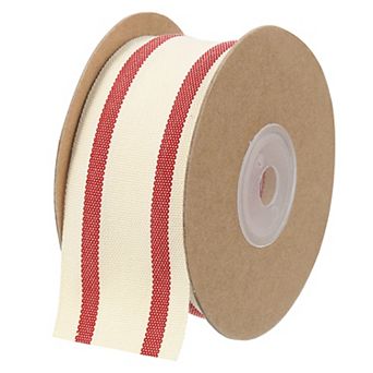 Natural Cotton Stripes Ribbon, 1-1/2 Inch x 10 Yard