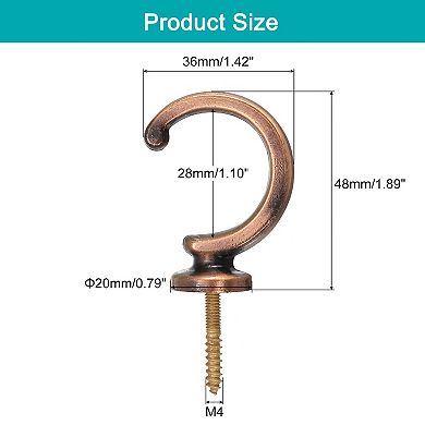 2Pcs Aluminum Alloy Wall Mounted Curtain Holdback Drapery Tieback Hooks