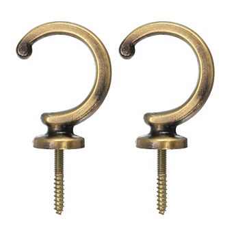 2 pc Aluminum Alloy Wall Mounted Curtain Holdback Drapery Tieback Hooks