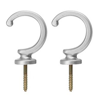 2 pc Aluminum Alloy Wall Mounted Curtain Holdback Drapery Tieback Hooks