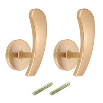 2 pc Aluminum Alloy Wall Mounted Curtain Holdback Drapery Holder Hook