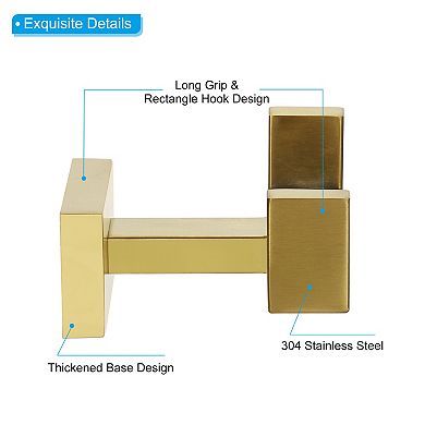 Double Towel Hook, 1Pack 304 Stainless Steel Wall Mounted Hanger