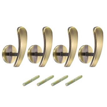 4 pc Aluminum Alloy Wall Mounted Curtain Holdback Drapery Holder Hook