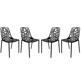 LeisureMod Modern Devon Aluminum Chair, Set of 2
