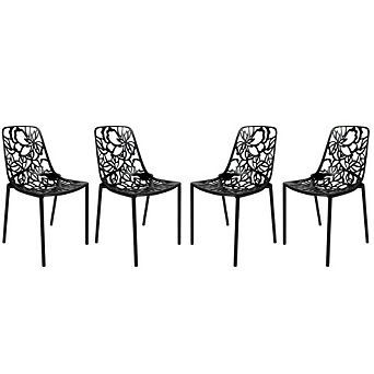 LeisureMod Modern Devon Aluminum Chair, Set of 2