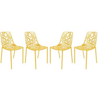 LeisureMod Modern Devon Aluminum Chair, Set of 2