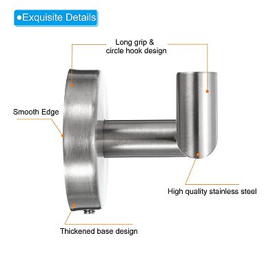 Double Towel Hook, 2Pack Stainless Steel Wall Mounted Hanger