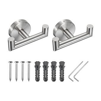 Double Towel Hook, 2Pack Stainless Steel Wall Mounted Hanger