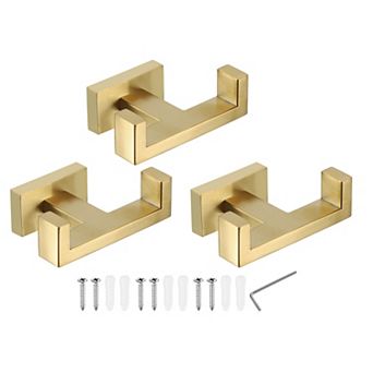 Double Towel Hook, 3Pack 304 Stainless Steel Wall Mounted Hanger