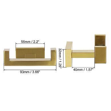 Double Towel Hook, 3Pack 304 Stainless Steel Wall Mounted Hanger