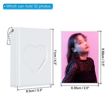 3 Inch Mini Photocard Binder Album with 32 Pockets Small Love Heart Picture Holder Book 1 Pack