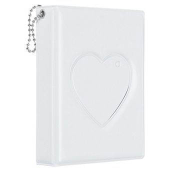 3 Inch Mini Photocard Binder Album with 32 Pockets Small Love Heart Picture Holder Book 1 Pack