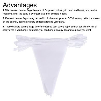 50 Feet Pennant Banner Flags String Triangle Hanging Triangle Bunting Flags for Party Decorations