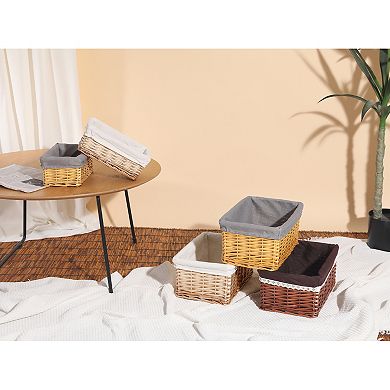 1 Pack Wicker Basket, Basket for Organizing, Storage Basket with Cloth, Storage Cube for Shelves