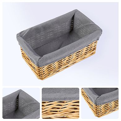 1 Pack Wicker Basket, Basket for Organizing, Storage Basket with Cloth, Storage Cube for Shelves