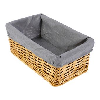1 Pack Wicker Basket, Self-supporting Basket, Storage Basket with Cloth, Storage Cube for Shelves