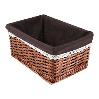 1 Pack Wicker Basket, Self-supporting Basket, Storage Basket with Cloth, Storage Cube for Shelves