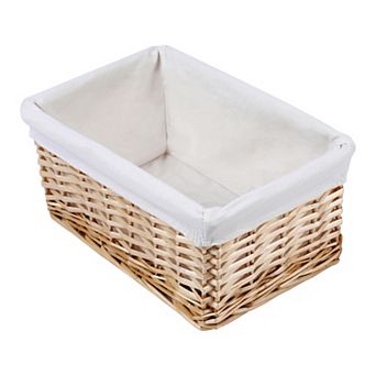 1 Pack Wicker Basket, Self-supporting Basket, Storage Basket with Cloth, Storage Cube for Shelves