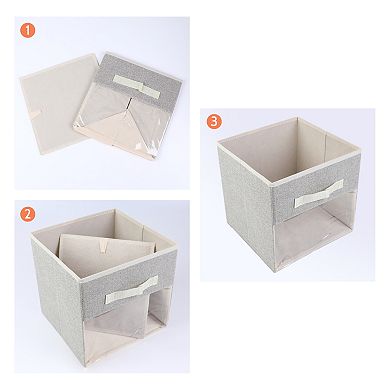 Storage Cube, Fabric Storage Bin with Handles, 3 Pack Collapsible Storage Basket 10.6*10.6*11in