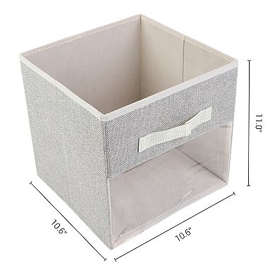 Storage Cube, Fabric Storage Bin with Handles, 3 Pack Collapsible Storage Basket 10.6*10.6*11in