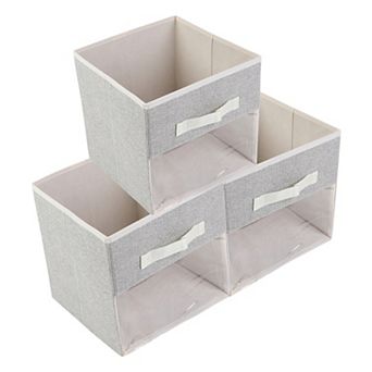 Storage Cube, Fabric Storage Bin with Handles, 3 Pack Collapsible Storage Basket 10.6*10.6*11in