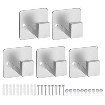 5 pc Stainless Steel Square Towel Hooks Punch/Self Adhesive 55x55mm