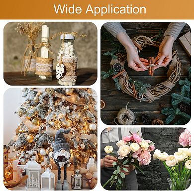 Burlap Wired Ribbon, 2-1/2 Inch x 10 Yards Fabric Ribbon Roll