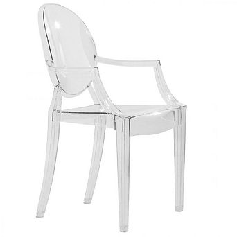 LeisureMod Marion Transparent Acrylic Modern Chair, Set of 2