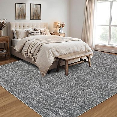 Garvee Modern Solid ColorMachine Washable Area Rug Non Slip Stain Resistant Carpet for Living Room
