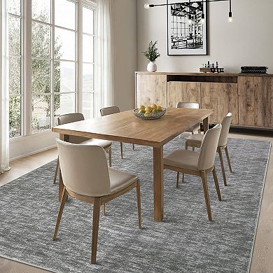Garvee Modern Solid ColorMachine Washable Area Rug Non Slip Stain Resistant Carpet for Living Room