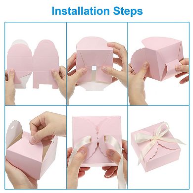 Gift Boxes, 10 Pcs Wedding Gift Boxes Paper Box with Ribbon 3.5 x 3.5 x 2 Inch for Gift Wrap Parties