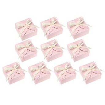 Gift Boxes, 10 pc Wedding Gift Boxes Paper Box with Ribbon 3.5 x 3.5 x 2 Inch for Gift Wrap Parties