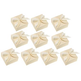 Gift Boxes, 10 pc Wedding Gift Boxes Paper Box with Ribbon 3.5 x 3.5 x 2 Inch for Gift Wrap Parties