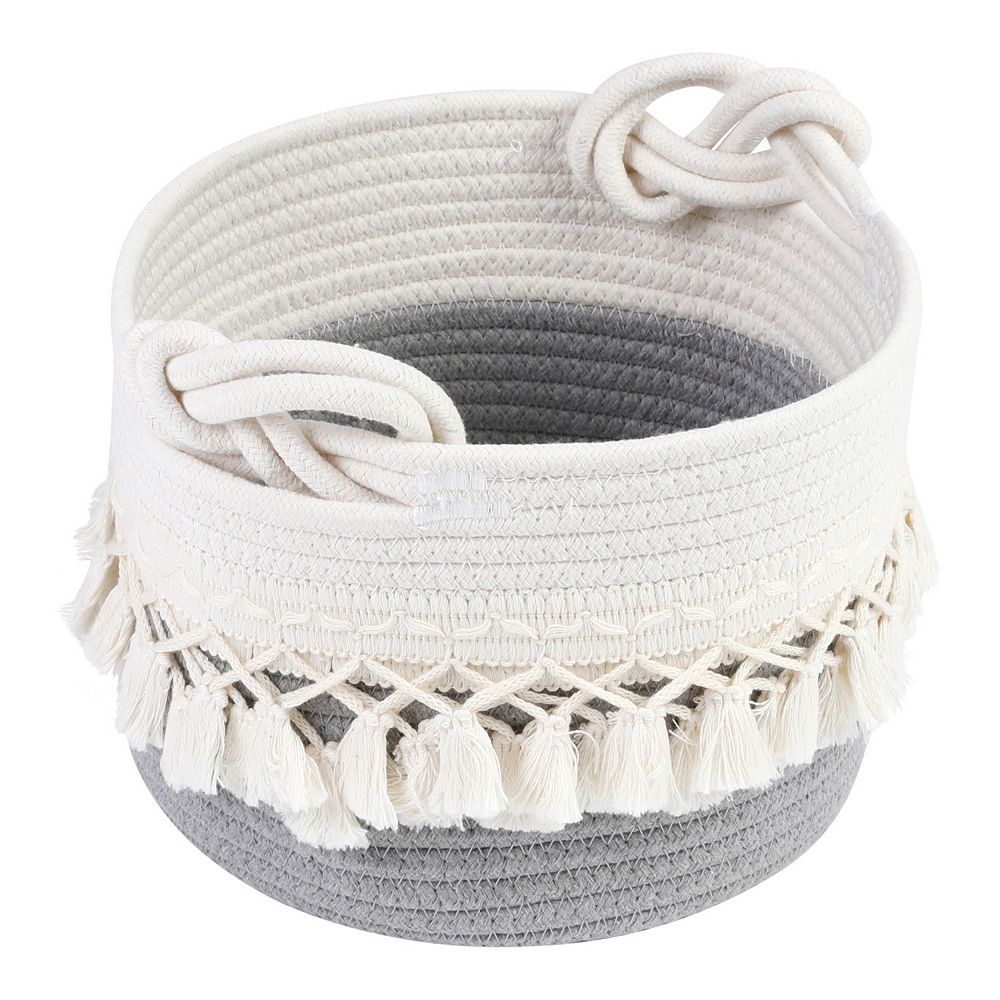 1 Pack Woven Storage Basket, Shelf Closet Storage Bin with Tassel for ...