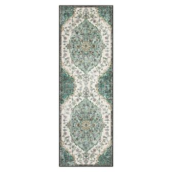 Garvee Machine Washable Boho Vintage Floral Area Rug Non Slip Throw Carpet for Home