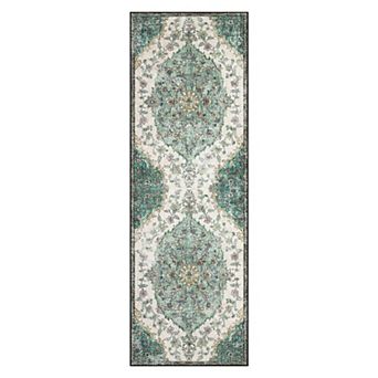 Garvee Machine Washable Boho Vintage Floral Area Rug Non Slip Throw Carpet for Home