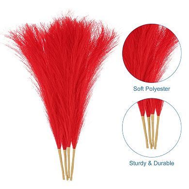 4pcs Faux Pampas Grass 17 Inch 6 Stem Artificial Grass for Decor