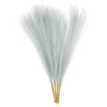 4 pc Faux Pampas Grass 17 Inch 6 Stem Artificial Grass for Decor