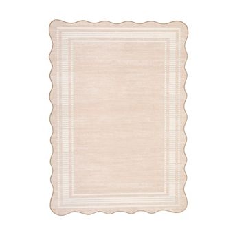 Garvee Solid Color Flounce Machine Washable Non Slip Area Rug for Home Decor