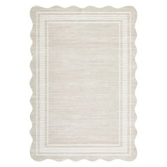 Garvee Solid Color Flounce Machine Washable Non Slip Area Rug for Home Decor