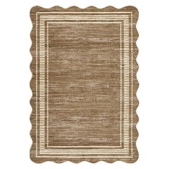 Garvee Solid Color Flounce Machine Washable Non Slip Area Rug for Home Decor