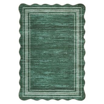 Garvee Solid Color Flounce Machine Washable Non Slip Area Rug for Home Decor
