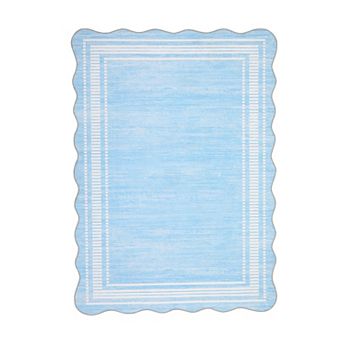 Garvee Solid Color Flounce Machine Washable Non Slip Area Rug for Home Decor