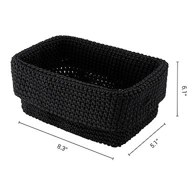 3 Packs Woven Storage Basket, Shelf Closet Storage Bin for Key Tray Bowl for Home Decor