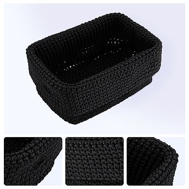 3 Packs Woven Storage Basket, Shelf Closet Storage Bin for Key Tray Bowl for Home Decor