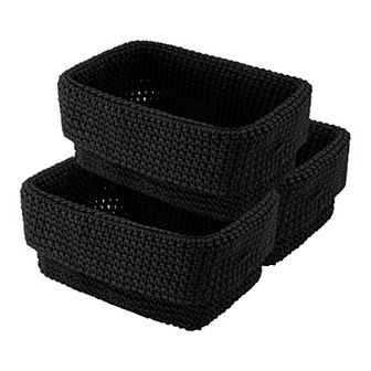 3 Packs Woven Storage Basket, Shelf Closet Storage Bin for Key Tray Bowl for Home Decor