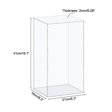 Display Case Box Acrylic Box Transparent Dustproof Protection Showcase 21x16x41cm for Collectibles