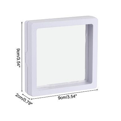 Floating Thin Film Display Box, ABS Frame Case 9cm x 9cm x 2cm Pack of 20